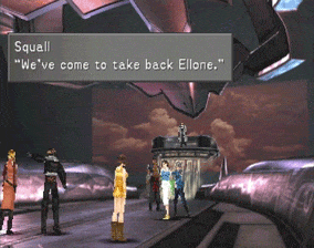 Squall meeting up with Ellone in the Lunatic Pandora