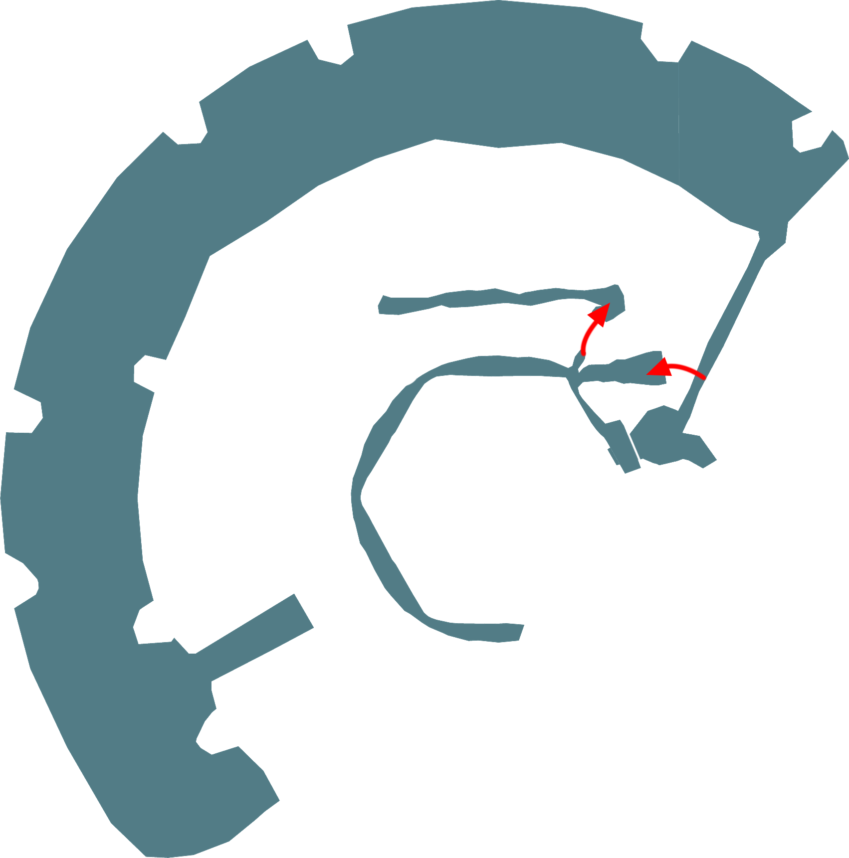 Map of the Floating Ruins Upper Levels