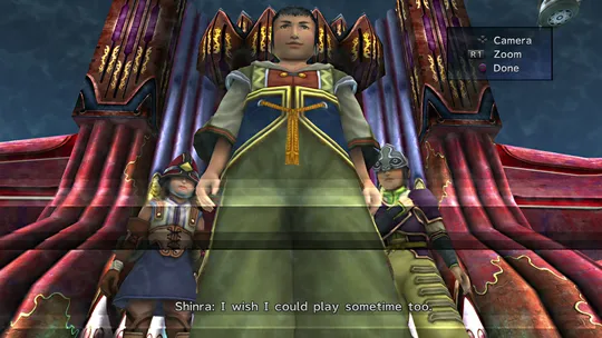 Shinra talking with the Kinderguardians outside of Bevelle