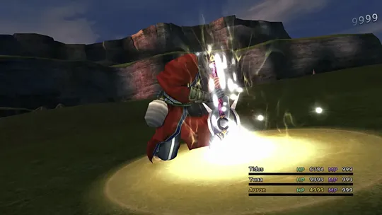 Auron performing his Bushido Overdrive Dragon Fang