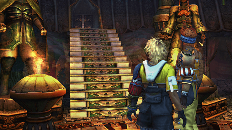 Wakka preventing Tidus from entering the Cloister