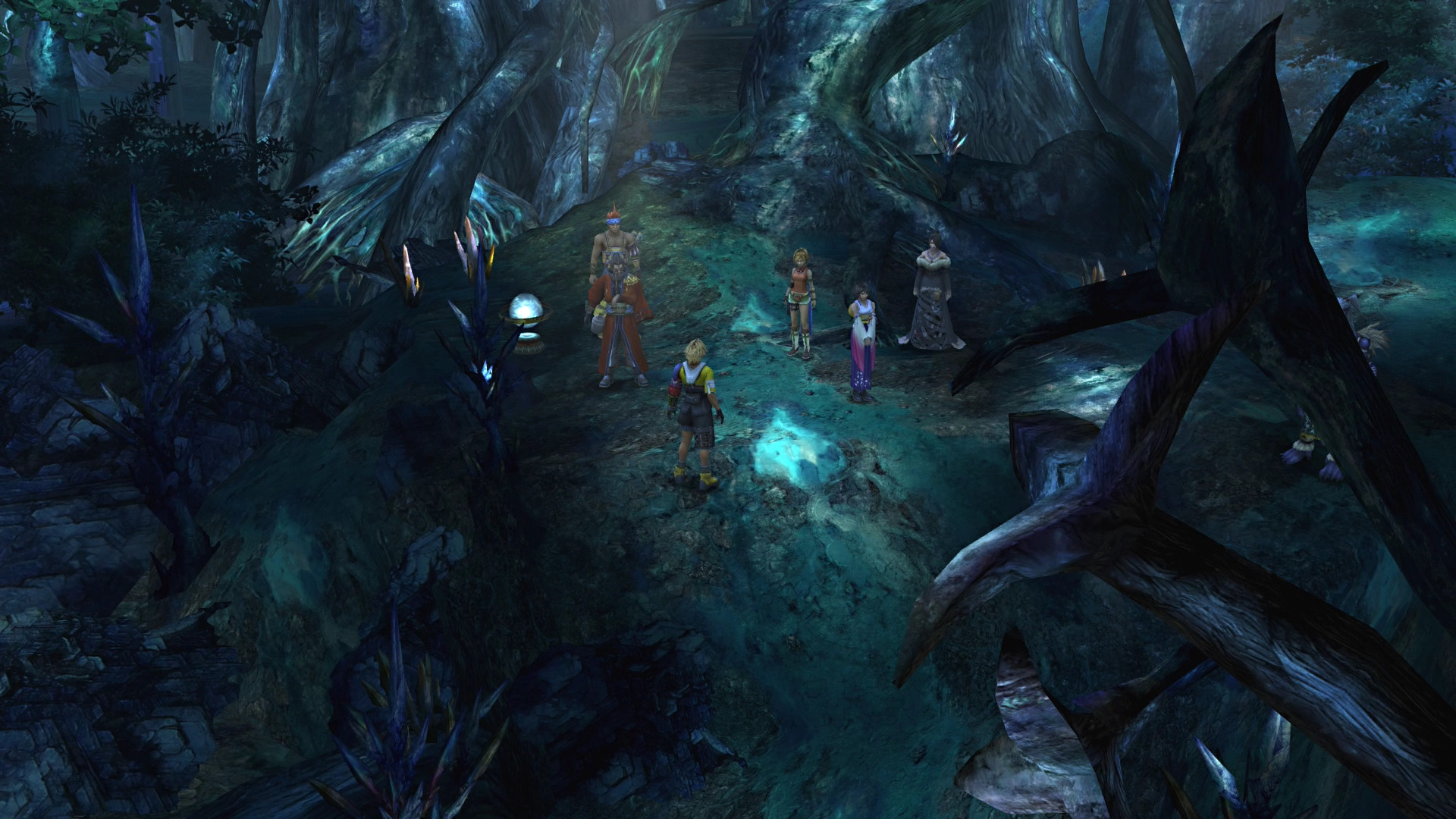 Tidus traveling through Macalania Woods