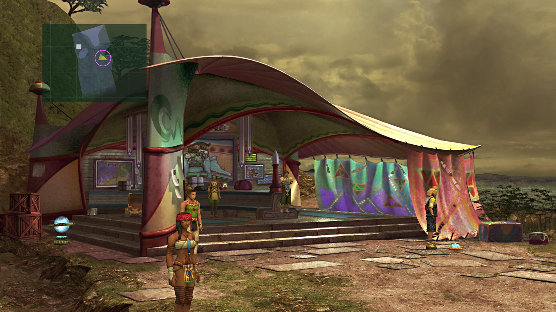 Arriving in the docks of the Moonflow to pick up a Jecht Sphere in the right corner