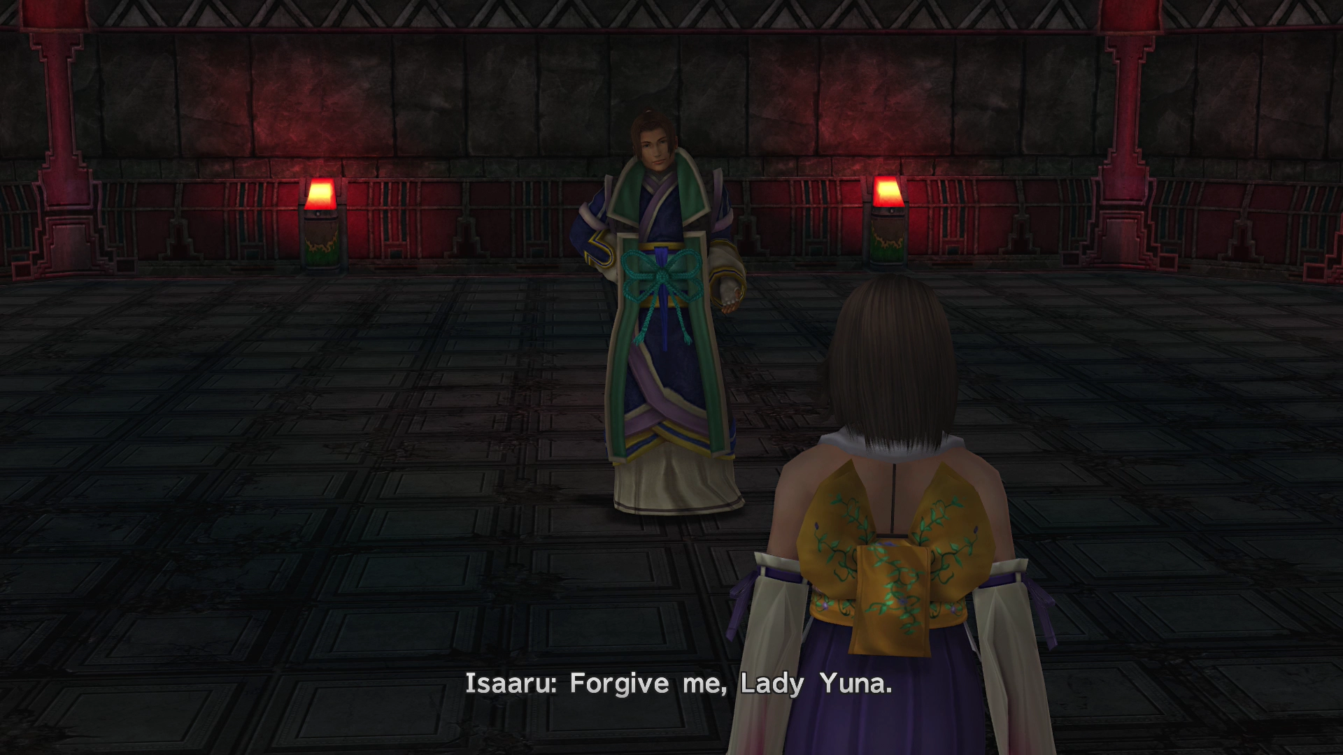 Yuna in the back hallway