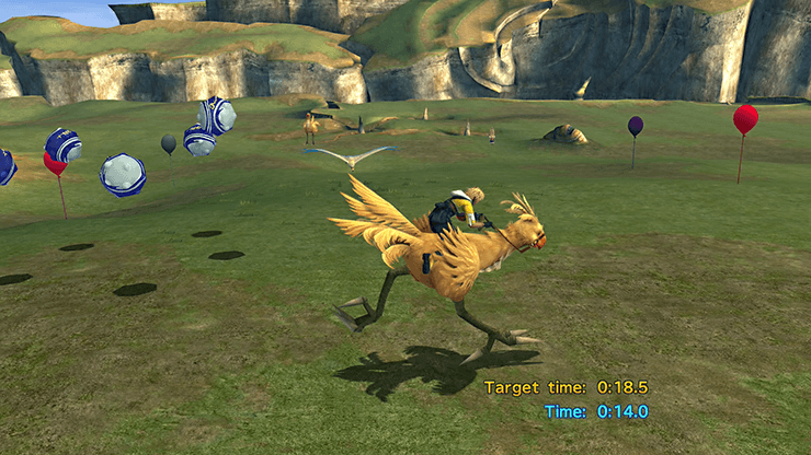 Tidus playing the Dodger Chocobo mini game