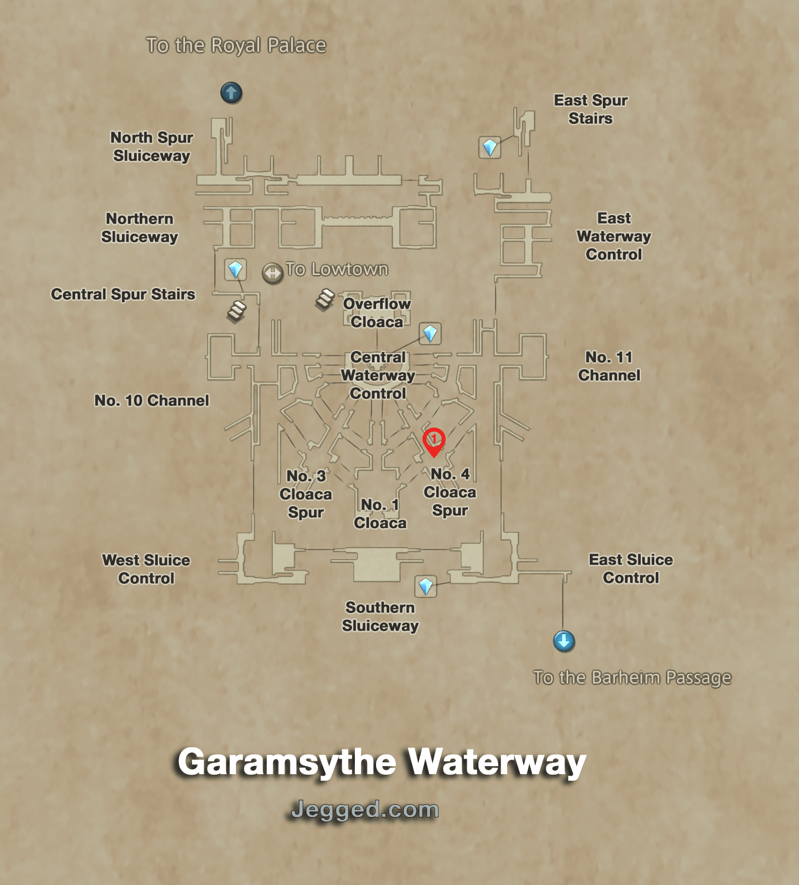 Map of the Garamsythe Waterway