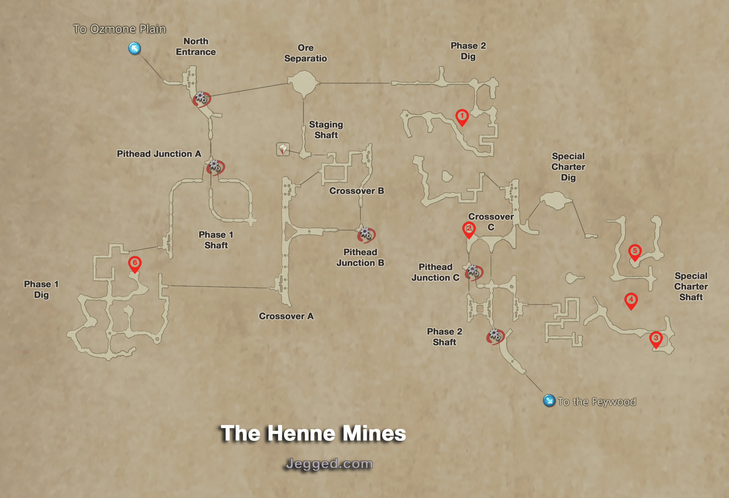 Map of the Henne Mines.