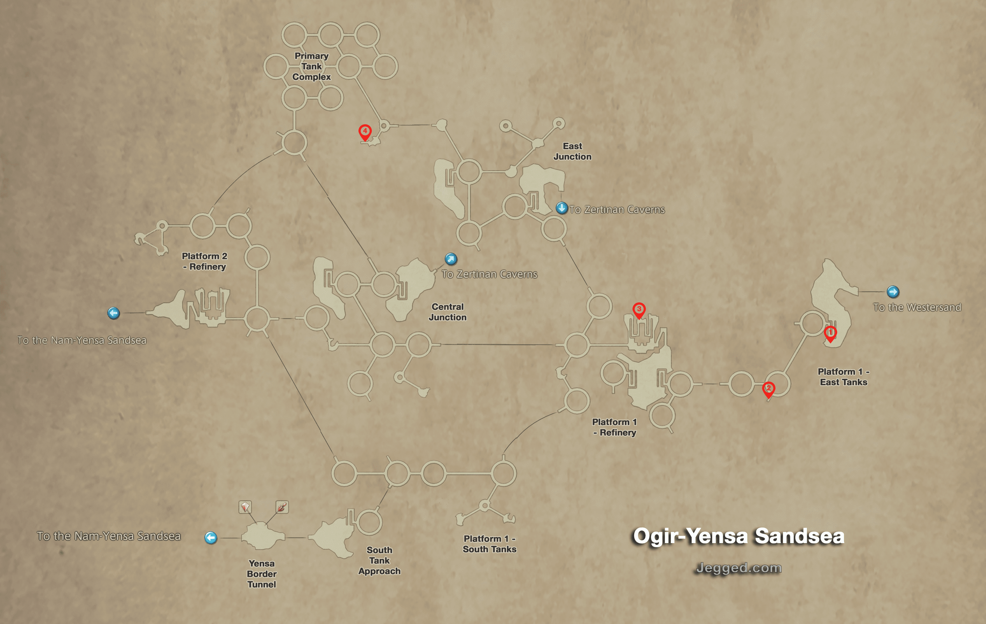Map of the Ogir-Yensa Sandsea