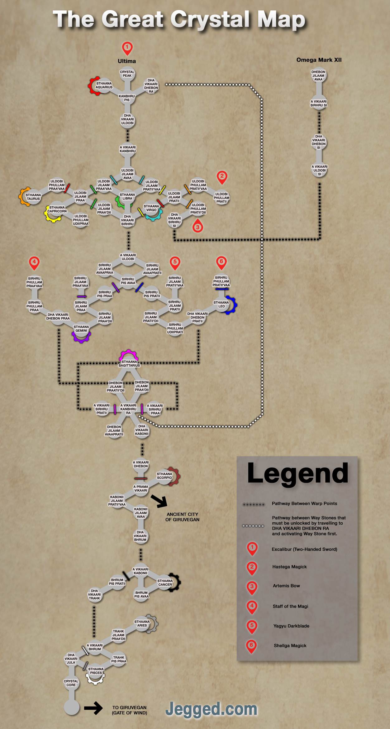 Map of the Great Crystal with treasure