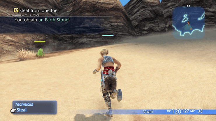 Vaan stealing from a Cactite enemy