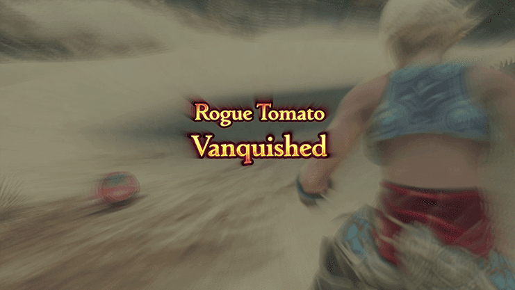 Rogue Tomato Vanquished completion screen