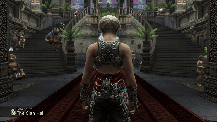 Vaan at the entrance to the Clan Hall