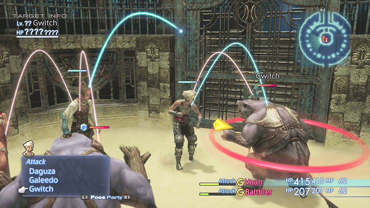 Balthier and Vaan attacking the Seeqs whilst unarmed