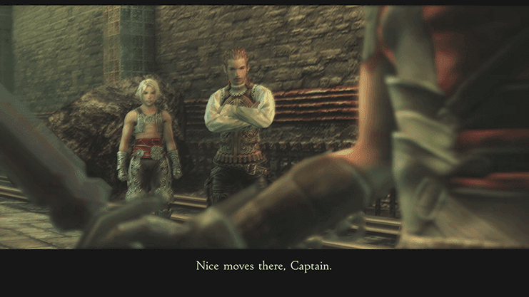 Balthier saying commenting on Basch’s moves during a short cinematic