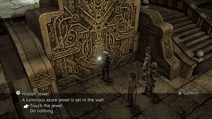 Touching the Hidden Jewel - Luminous Azure - set in the wall behind the Optional Demon Wall boss