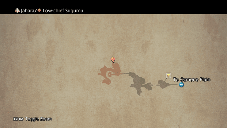 Map indicating where to find Low-chief Sugumu