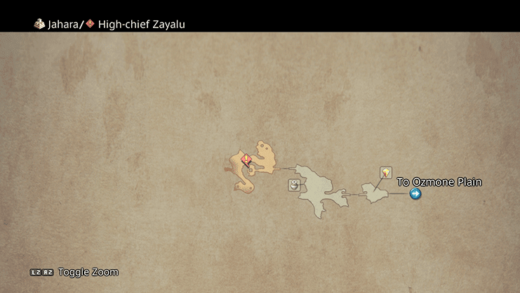 Map indicating where to find High-chief Zayalu