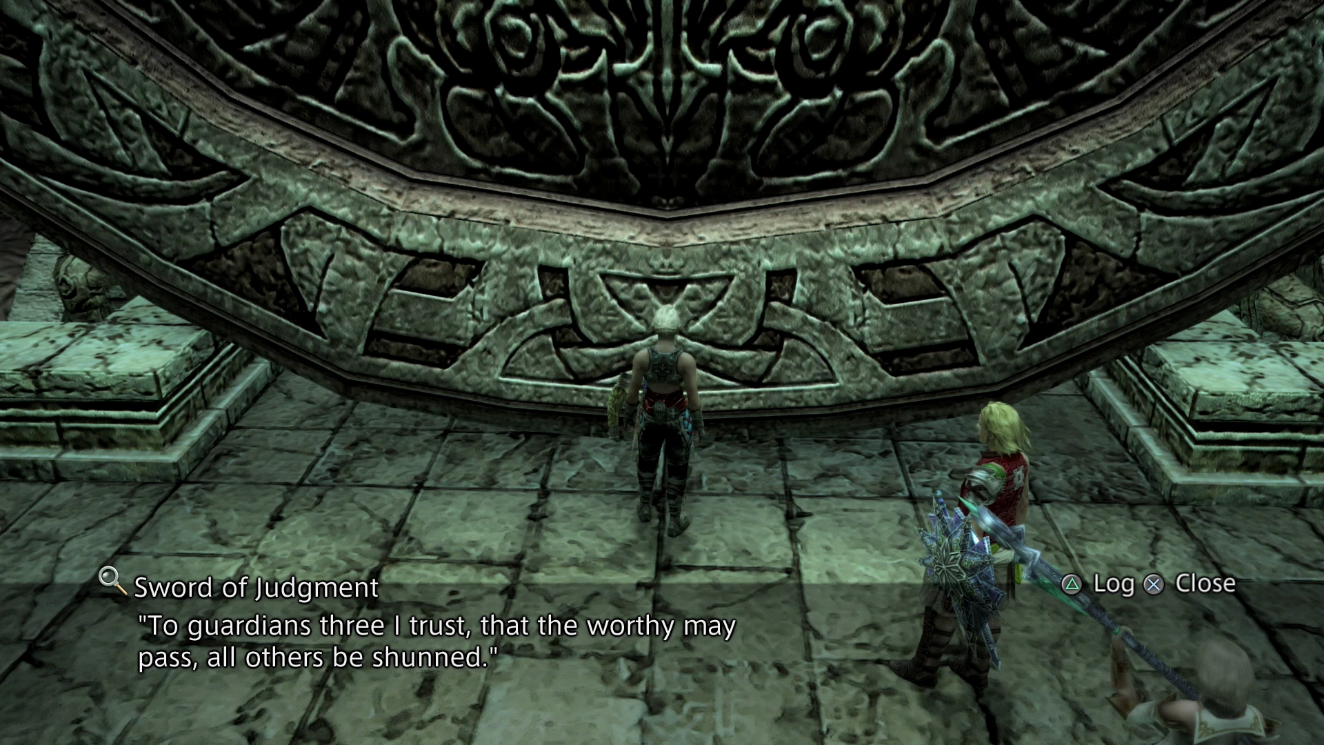 Sword of Judgment: To all guardians three I trust, that the worthy may pass, all others be shunned