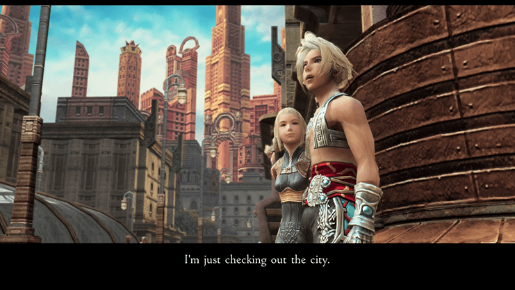 Vaan opting to check out the city when the arrived at Archades