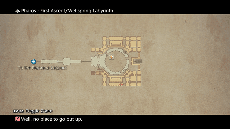 Map of the Wellspring and Labyrinth area of the Pharos First Ascent