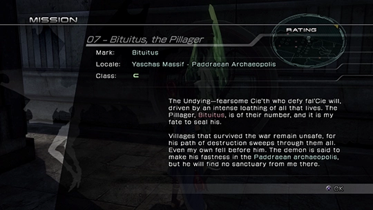 The objective overview screen for Mission 07 against Bituitus