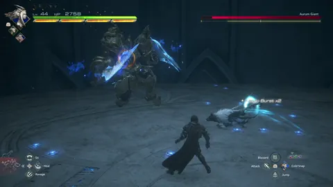 Animation of Aurum Giant’s Charge and Underhanded