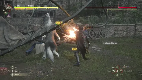 Animation of Coeurl’s Lightning Rods attack