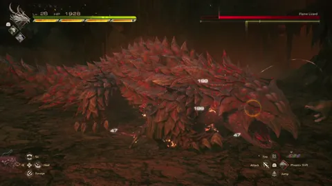 Animation of Flame Lizard’s Front Leg Stomp attack