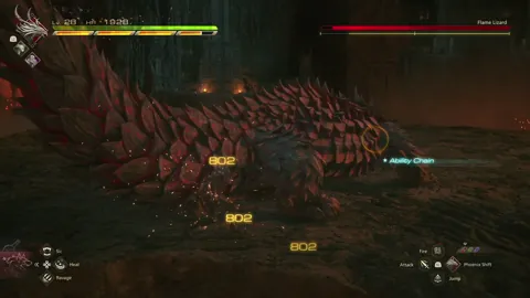 Animation of Flame Lizard’s Tail Swipe attack