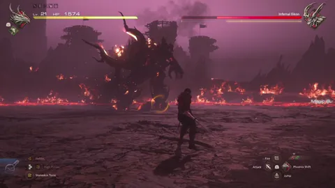 Animation of Infernal Eikon’s Flame Toss