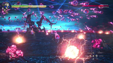 Animation of Omega Aionios’ Double Wave Cannon attack