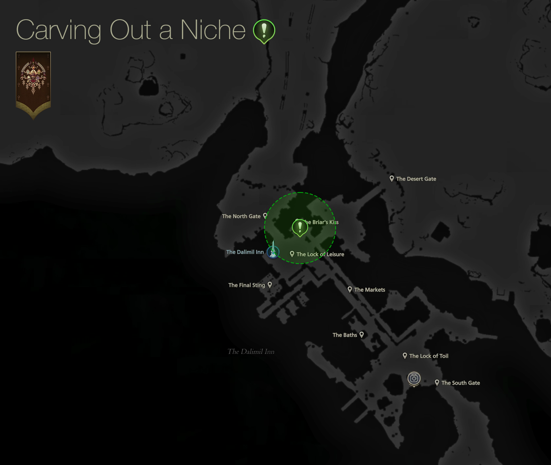 Map showing the location of Sava who initiates the Carving Out a Nice quest standing near L’ubor