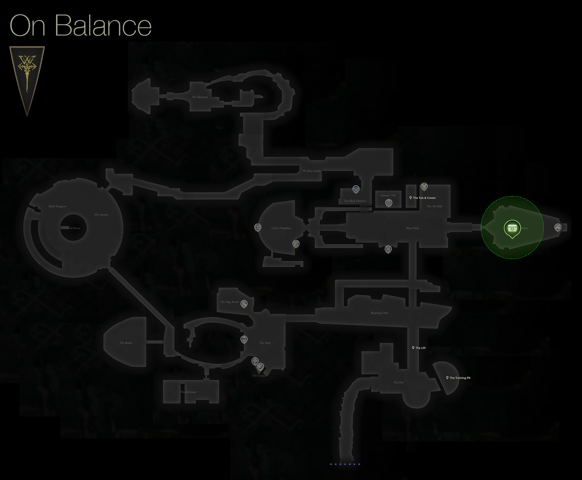 Map showing the location of Shirleigh in the Shelves in the Hideaway