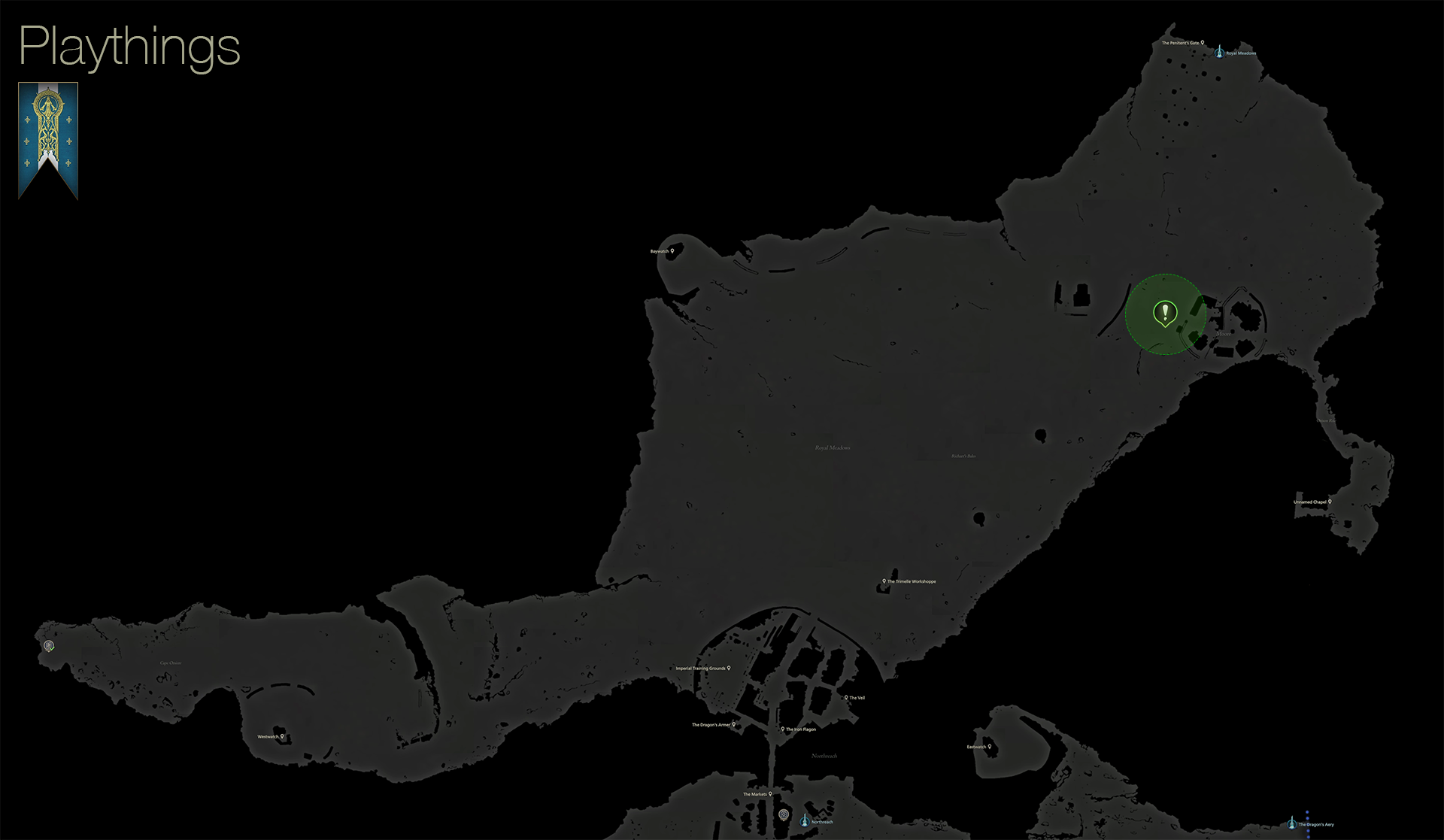 Map showing the location of Lisette just outside of the town of Moore in the Royal Meadows