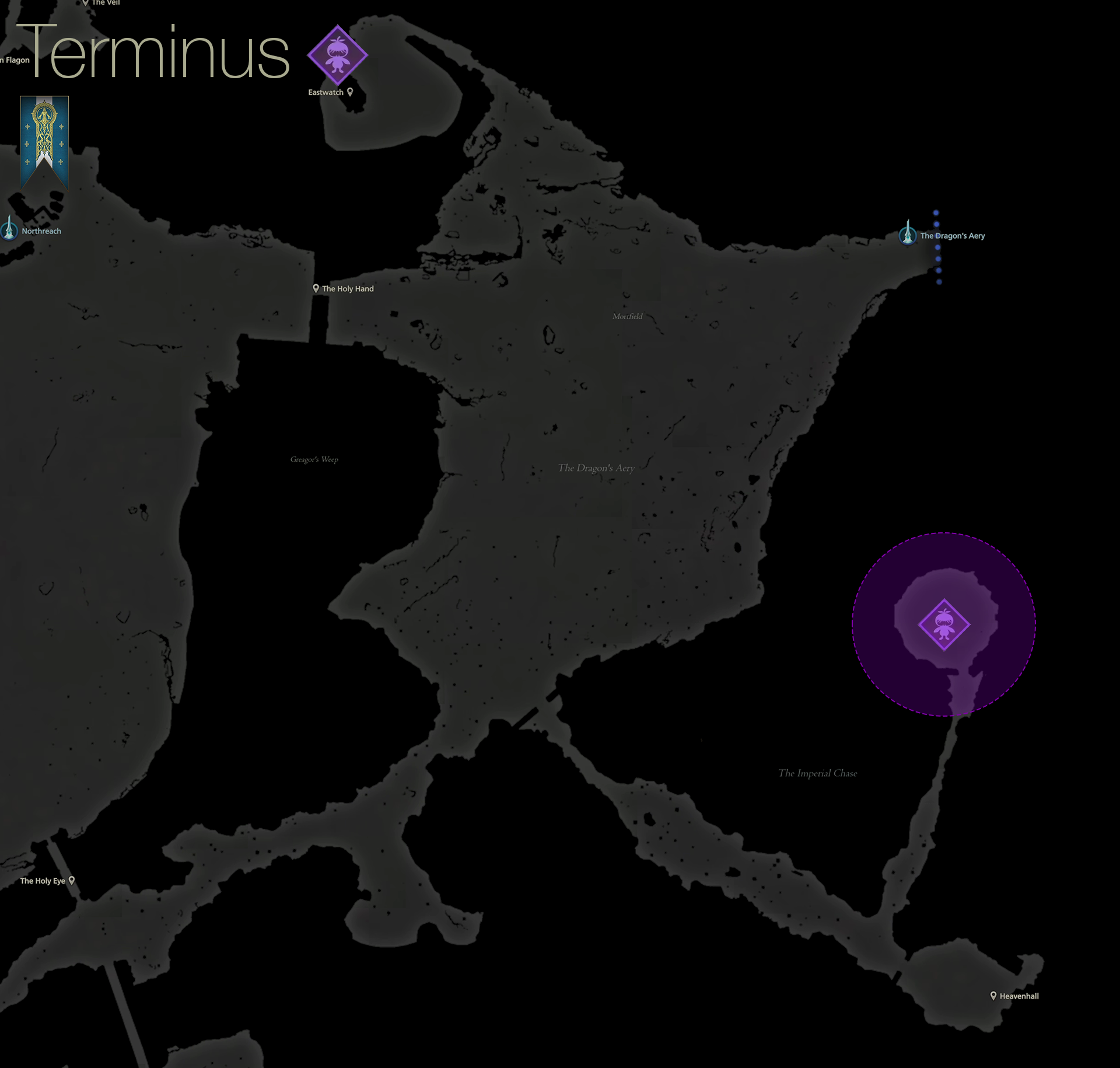 Map showing the location of the Notorious Mark, Terminus, in the Crock area of Sanbreque