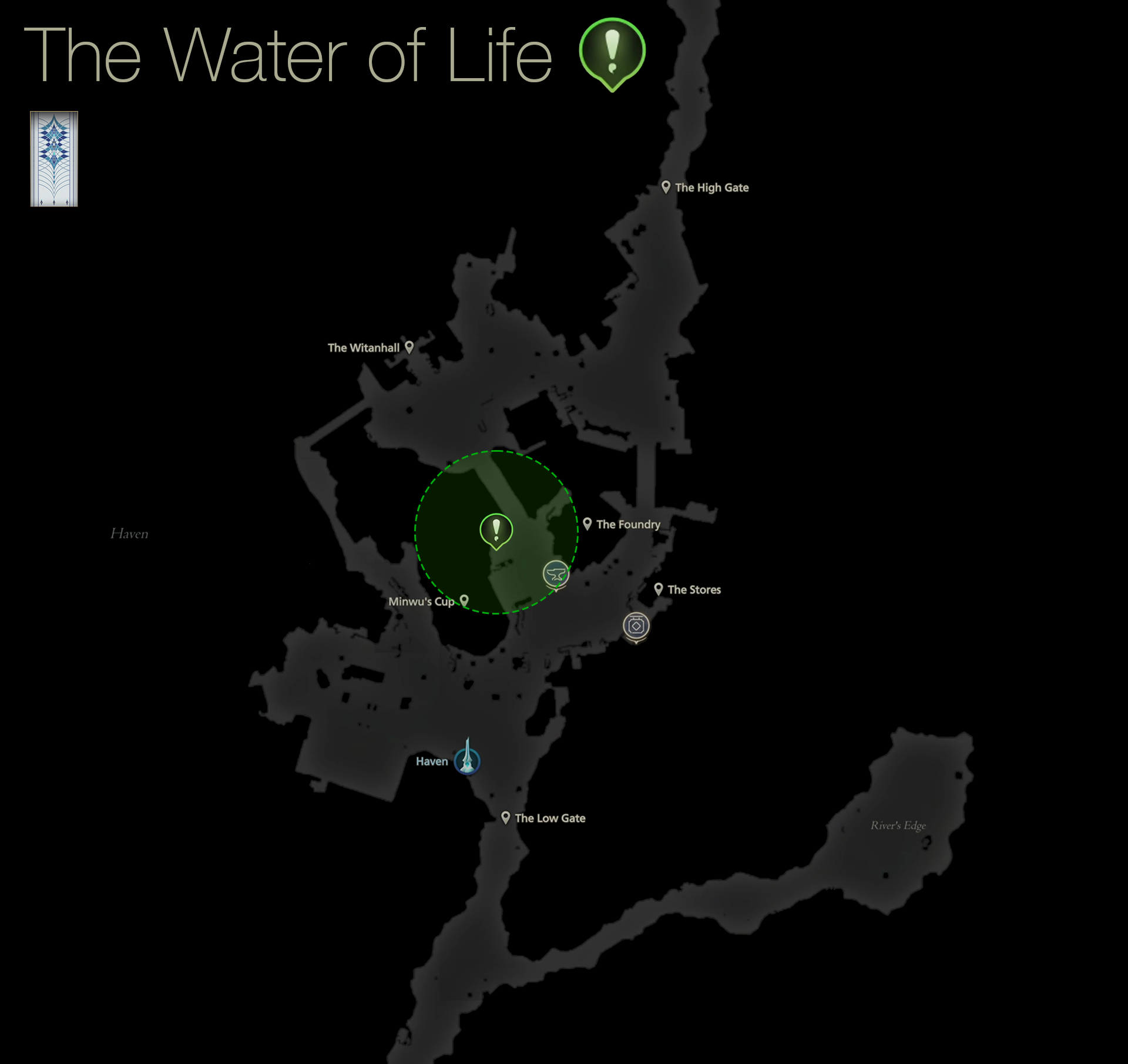 Map showing the location of Shula in the center of Haven in Mysidia