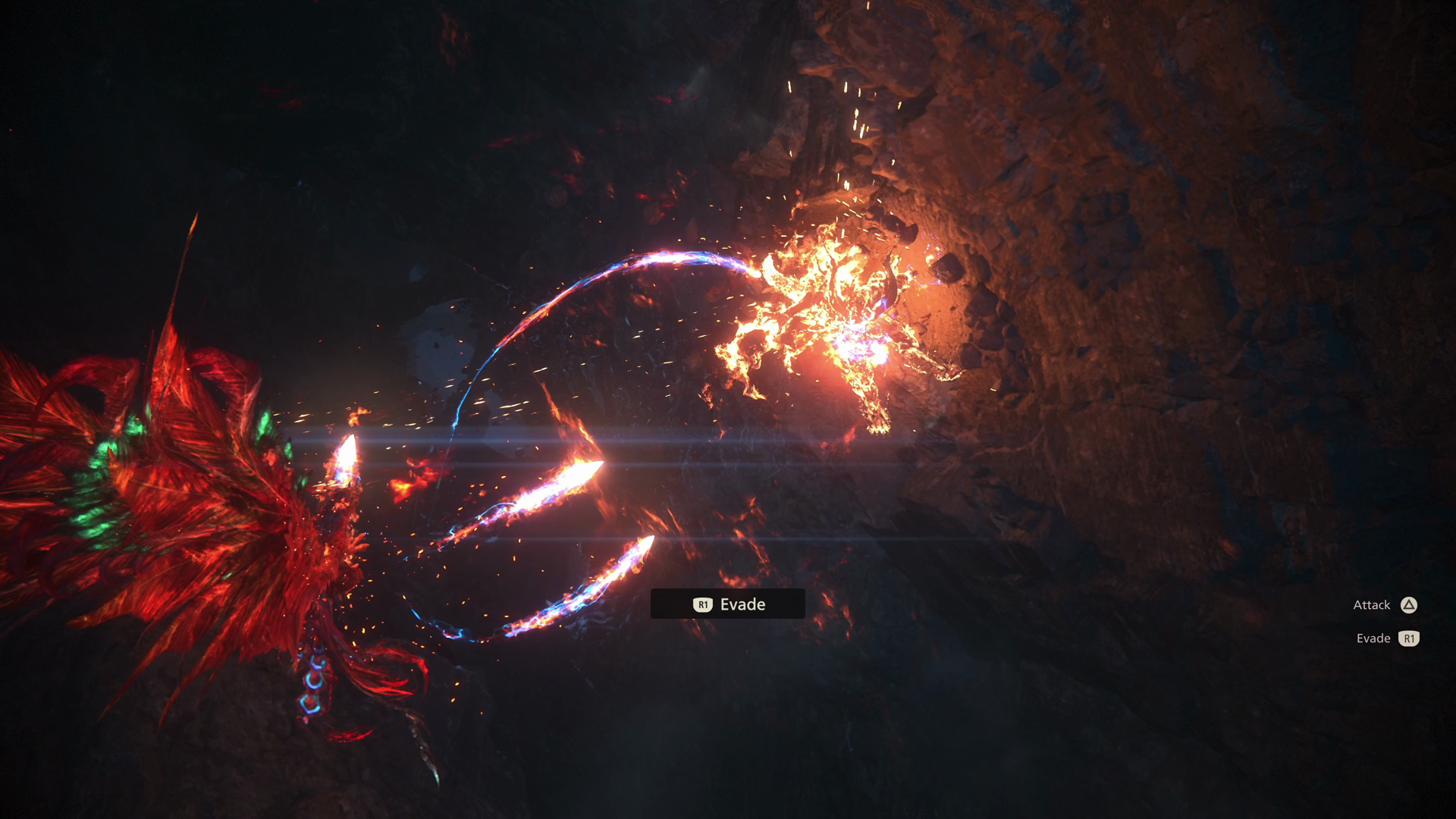 Eikon battle between Phoenix and Ifrit