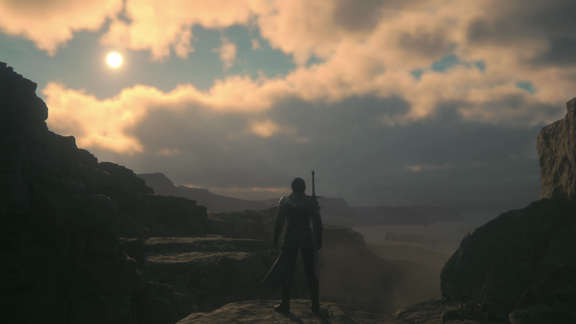 Clive aka Wyvern staring out over the plains during the opening sequence
