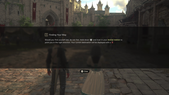 Tutorial message explaining how the Main Quest Scenario icon works