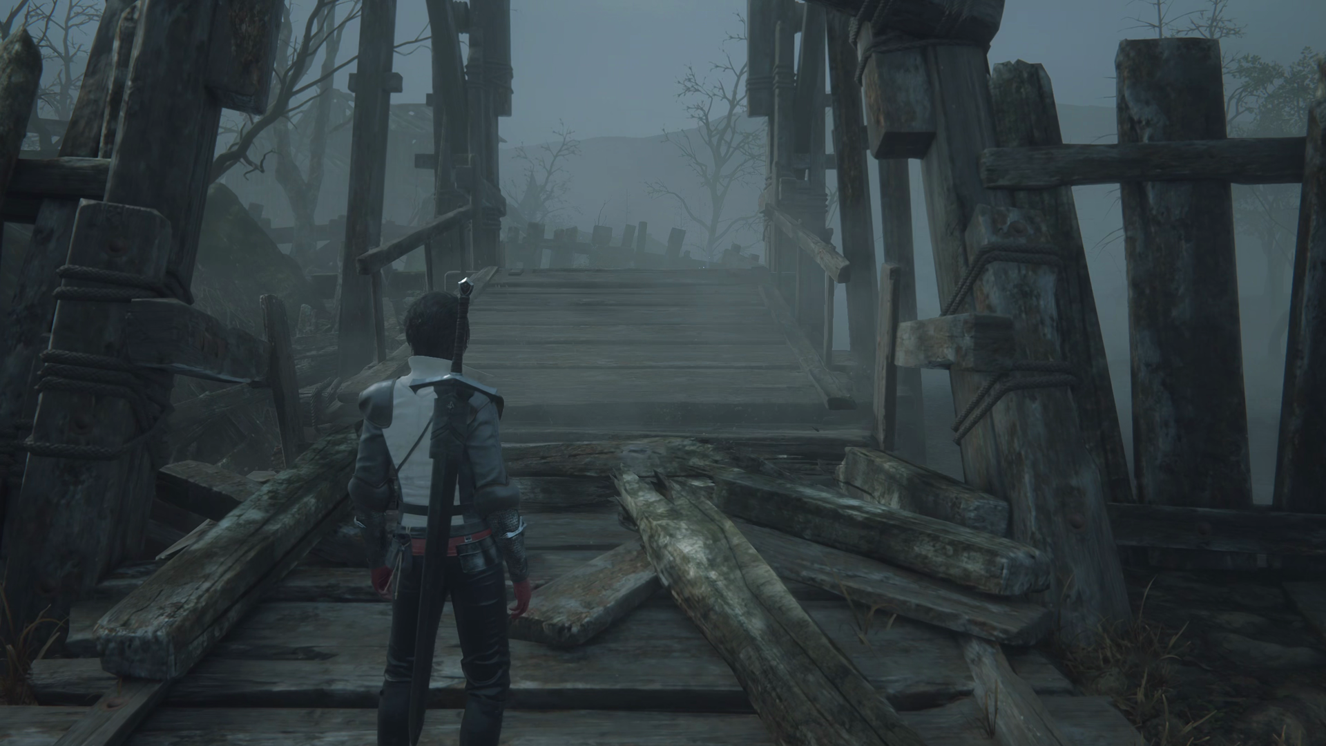 Clive crossing a bridge just before the first boss battle…