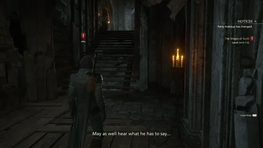 Cid recovering in the Hideaway after the battle