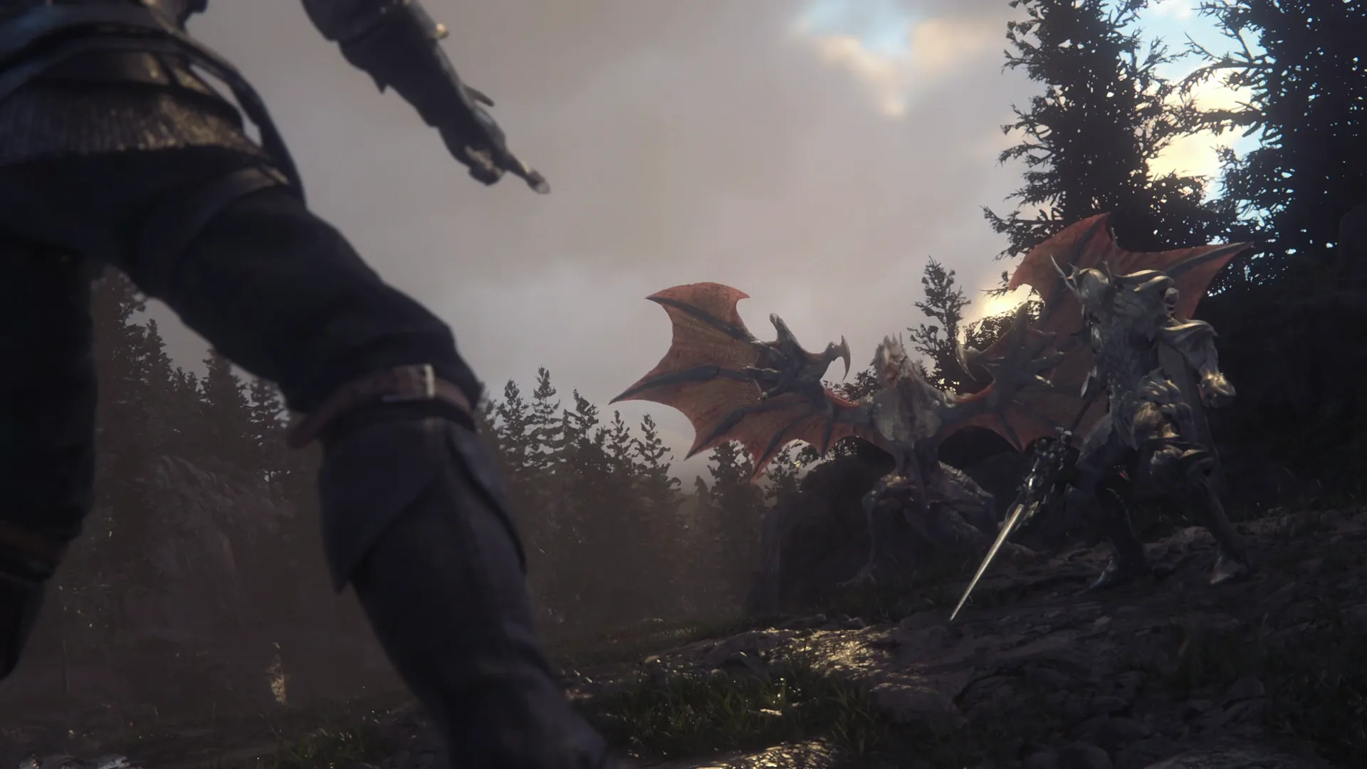 Opening cinematic when the Knight of the Dying Sun and its Aevis join the battle