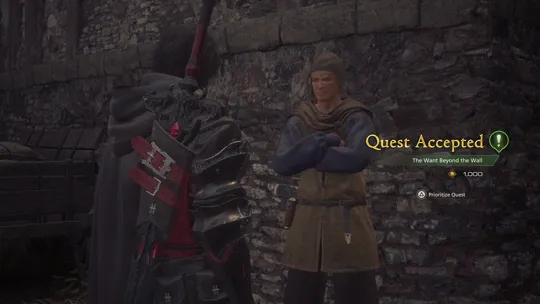 Accepting the Want Beyond the Wall Optional Quest from Etienne in Northreach