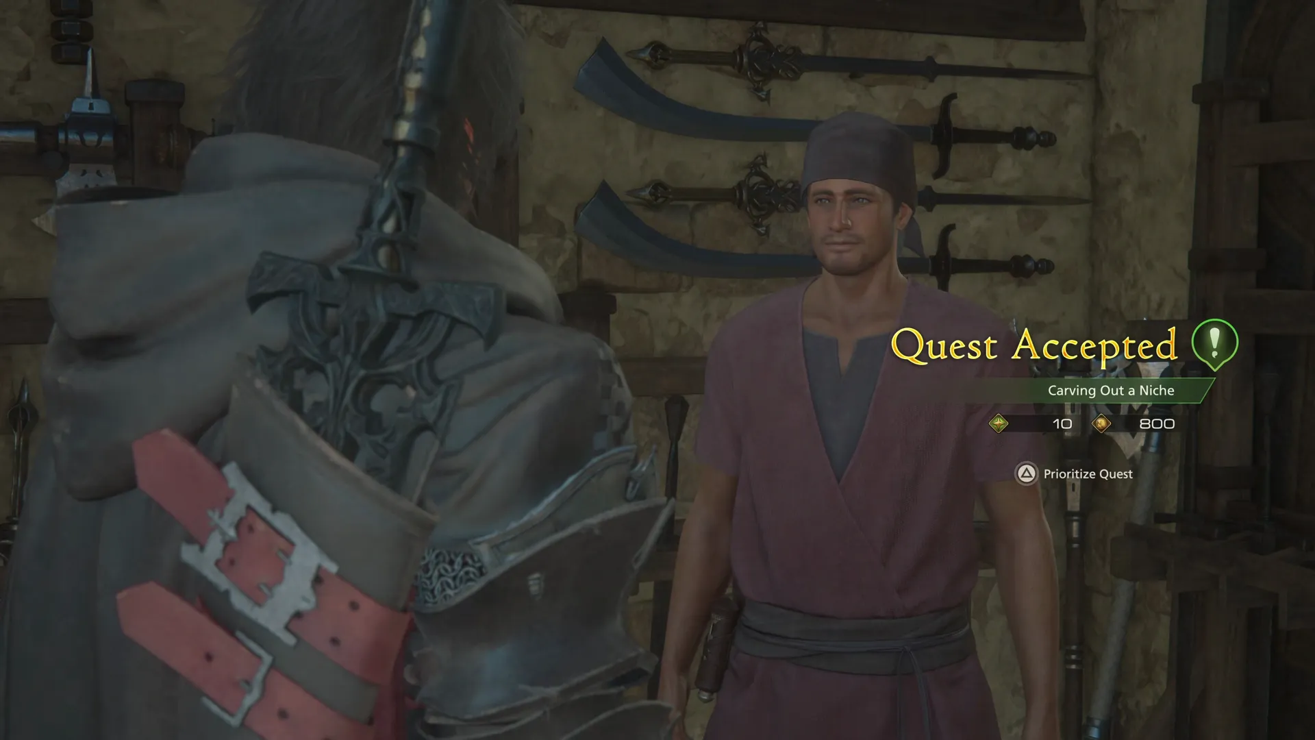 Carving Out a Niche Quest Accepted from Sava