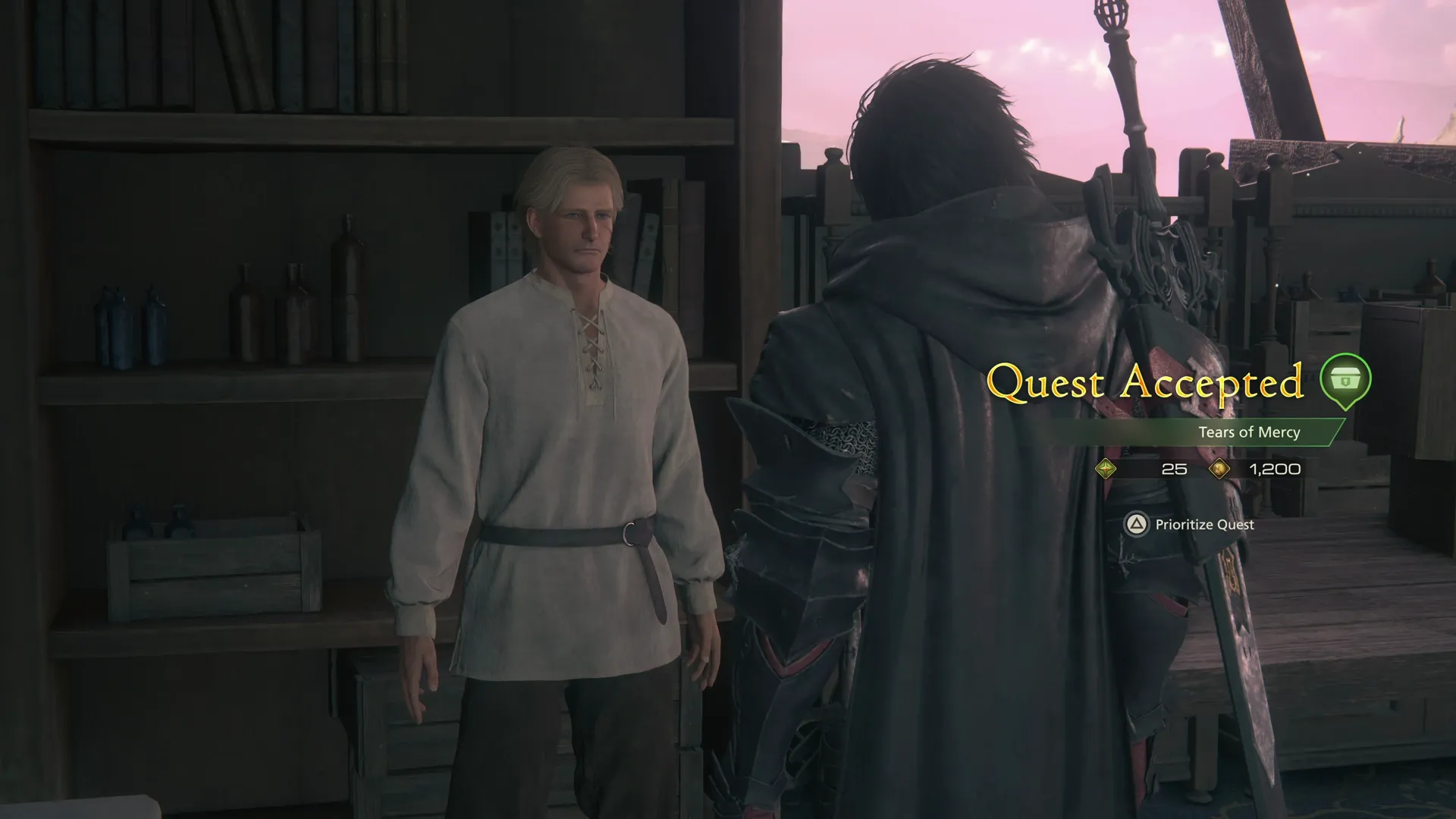 Accepting the Tears of Mercy Optional Quest from Rodrigue in the infirmary
