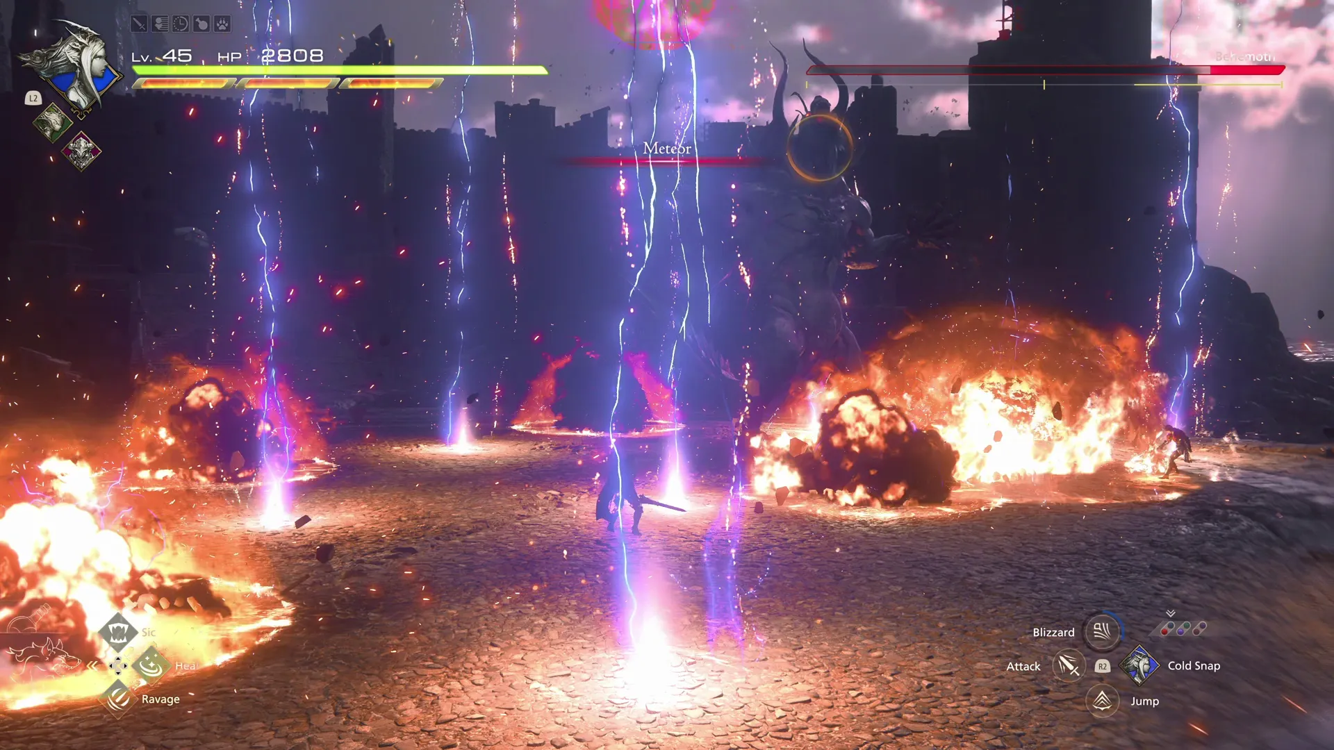 Behemoth using Meteor attack during the battle
