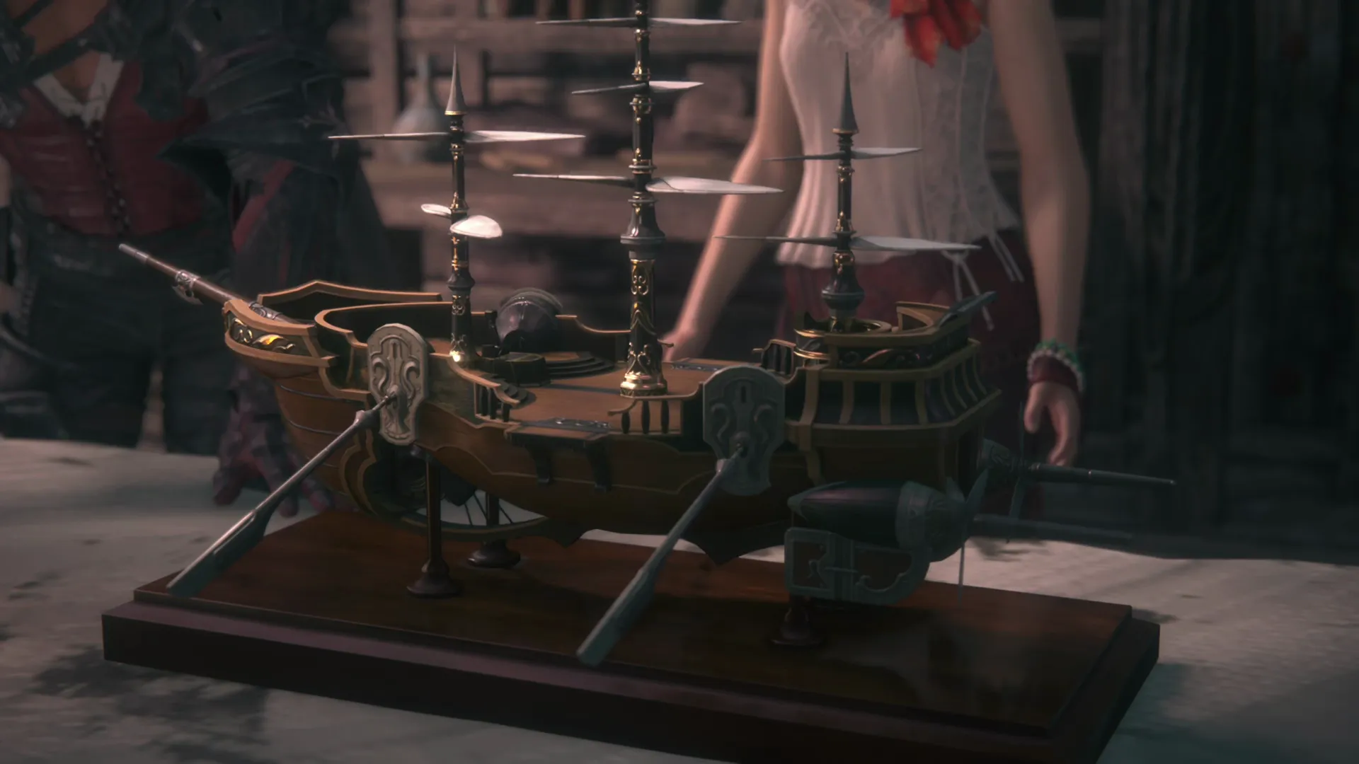 Close-up of Mid’s model airship after completing the quest