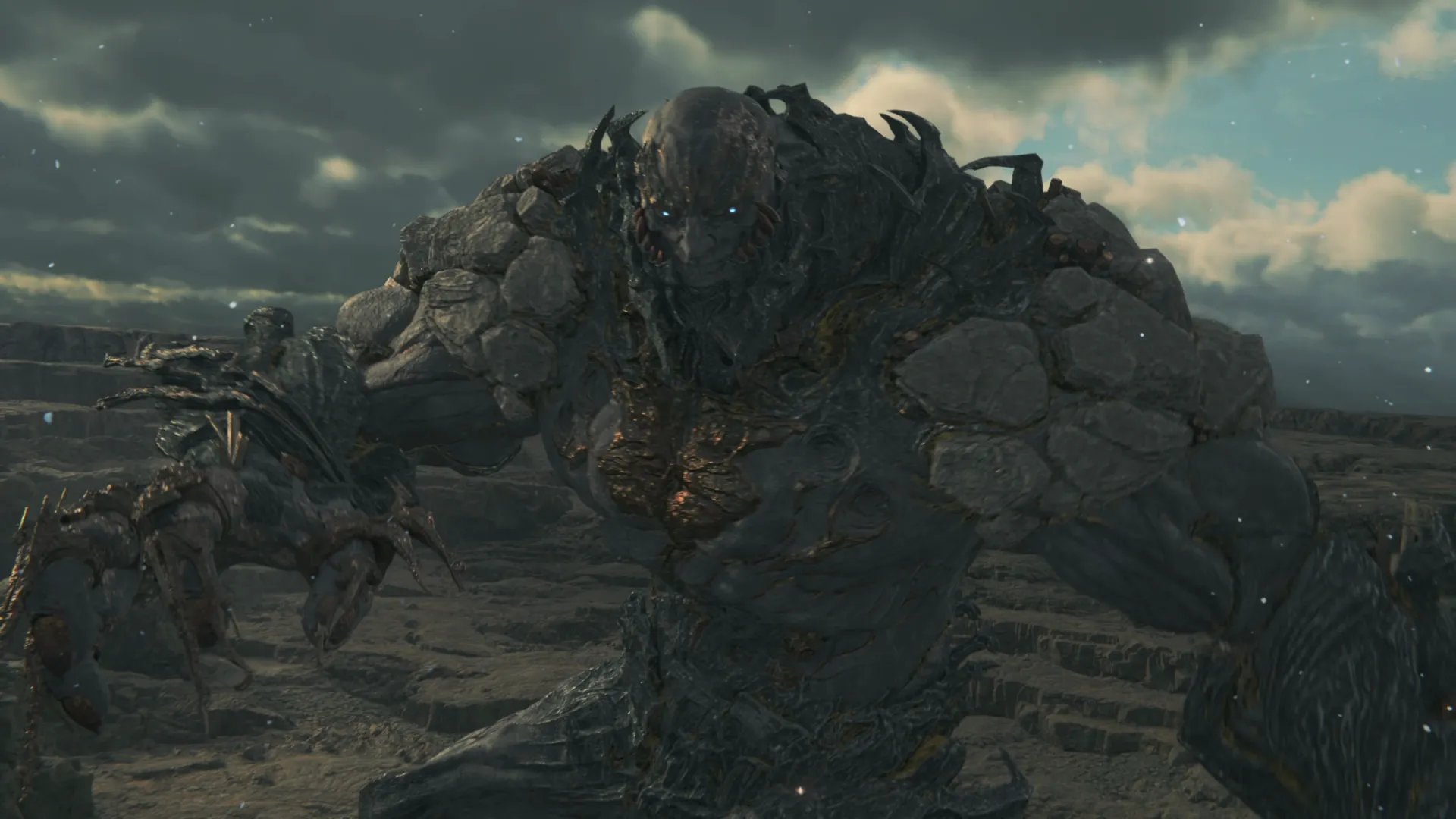 Close-up of Titan during the game’s opening cinematic during the battle against Shiva