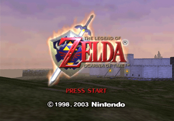 The Start Up Screen for the Legend of Zelda: Ocarina of Time
