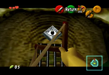 Hitting the silver eye with the Fairy Slingshot